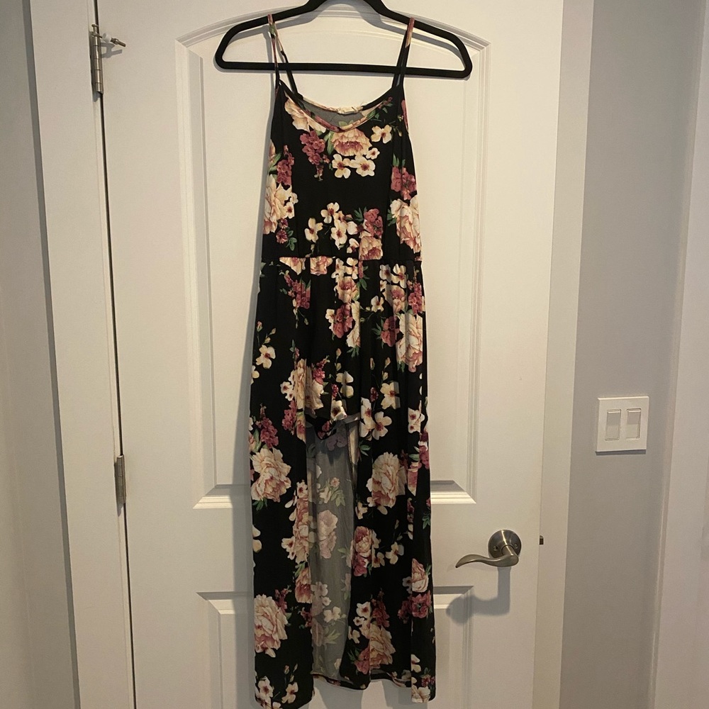 High-low floral romper